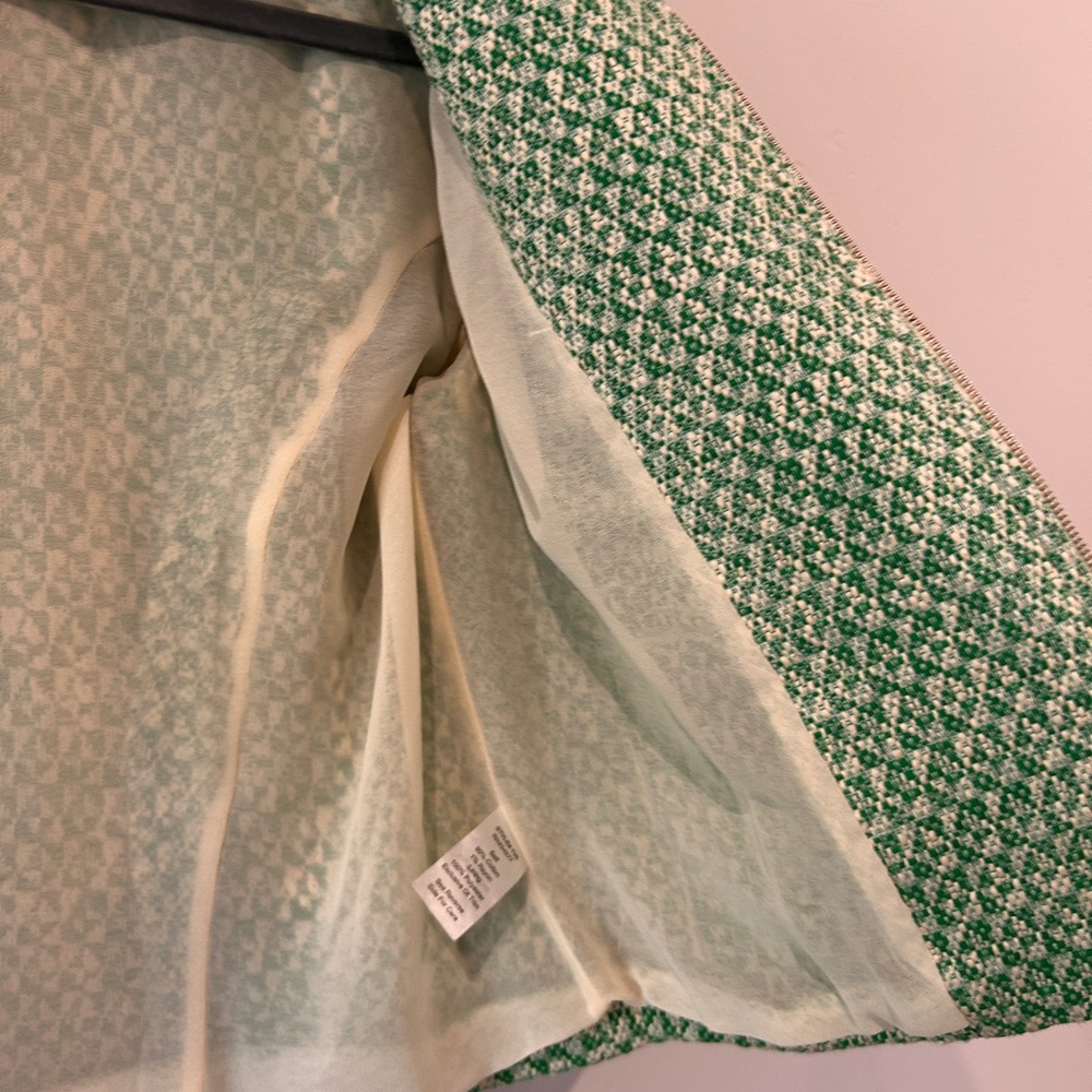 CAbi Green and Cream Tweed Blazer - Picture 7 of 11